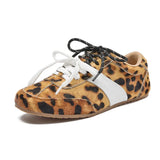 AIYUQI Women's Flat Shoes 2026 New Genuine Leather And Horse Hair Female Sneakers Large Size Lace-up Shoes For Women