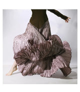 Elegant High-Waist Pleated Maxi Skirt for Women