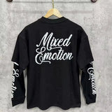 Mixed Emotion Oversized Cotton Long Sleeve T-Shirt