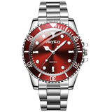 Fashion Men Business Watches Stainless Steel Band Men Calendar Quartz Watch Casual Clock Sports Wristwatch Reloj Hombre