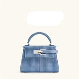 Elise Designer Tote – Premium Denim Blue Genuine Leather Crossbody Bag