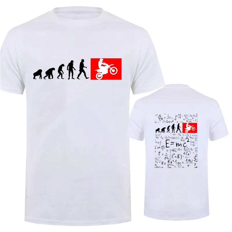 Unisex Human Evolution Motorbike Graphic Print T-Shirt