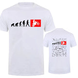 Unisex Human Evolution Motorbike Graphic Print T-Shirt