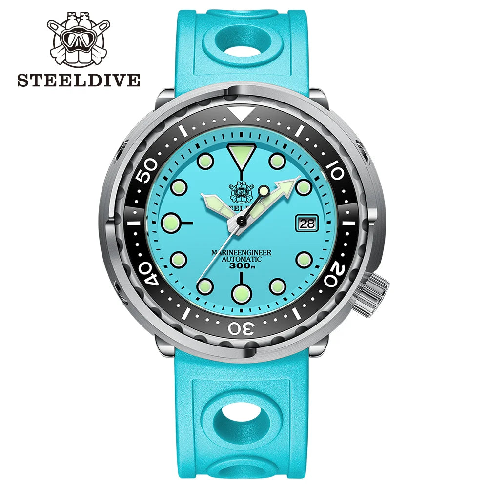 STEELDIVE SD1975 Luxury Auto Watches Men Dive Watch 300m Waterproof C3 Luminous Clock Sapphire Mirror NH35 Mechanical Wristwatch