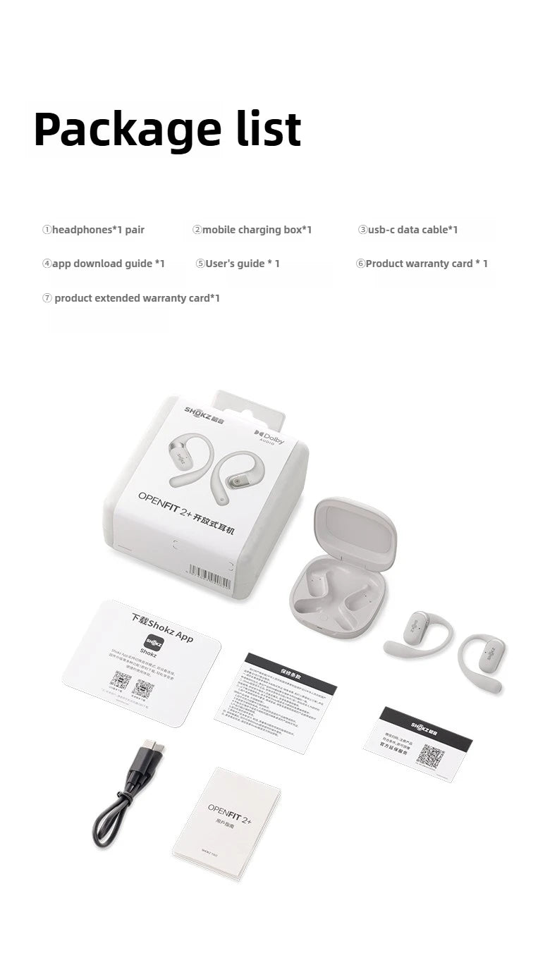 Shokz OpenFit 2+ T921 Wireless Open-Ear Headphones