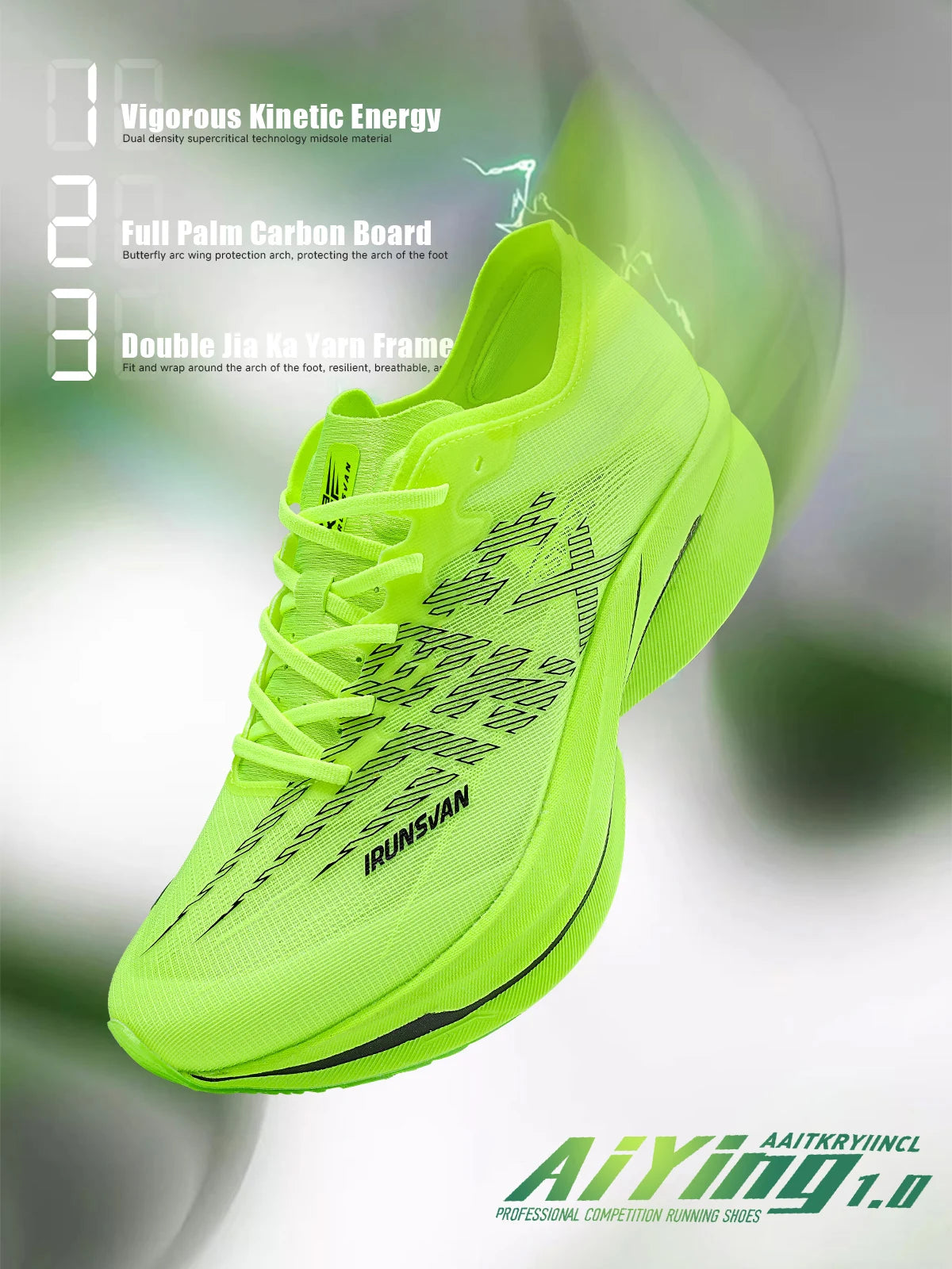 IRUNSVAN Carbon Plate Sports Shoes Marathon Professional Running Shoes Shock Absorbent Breathable Jogging Shoes Unisex 095