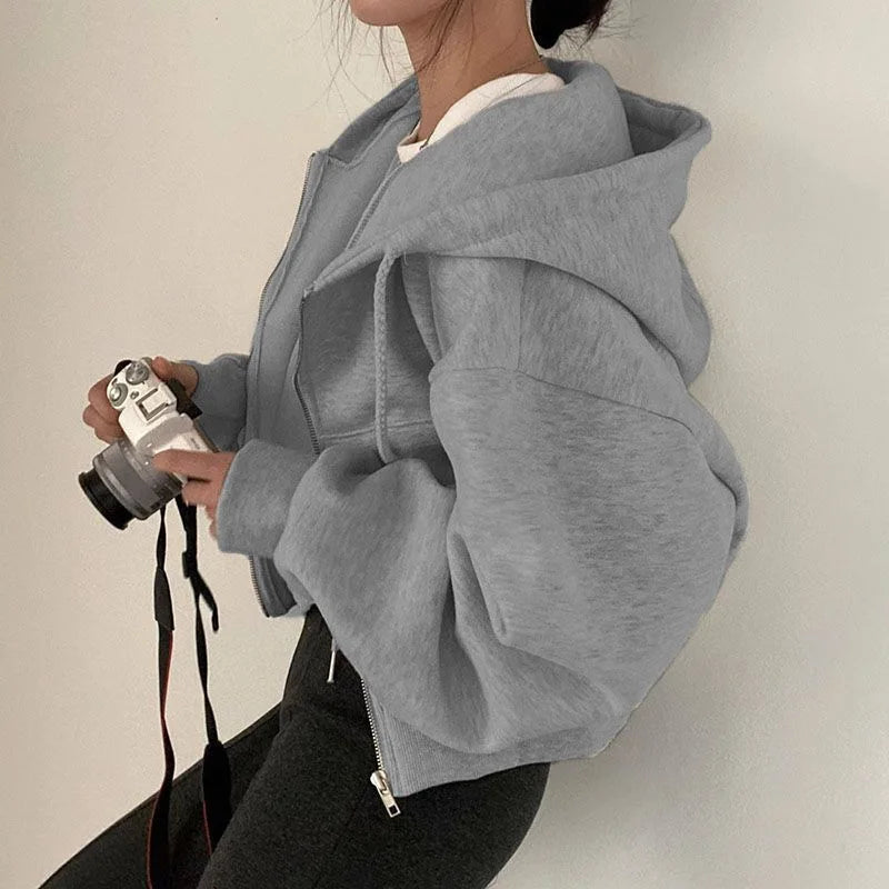 Women’s Fleece-Lined Cropped Hoodie