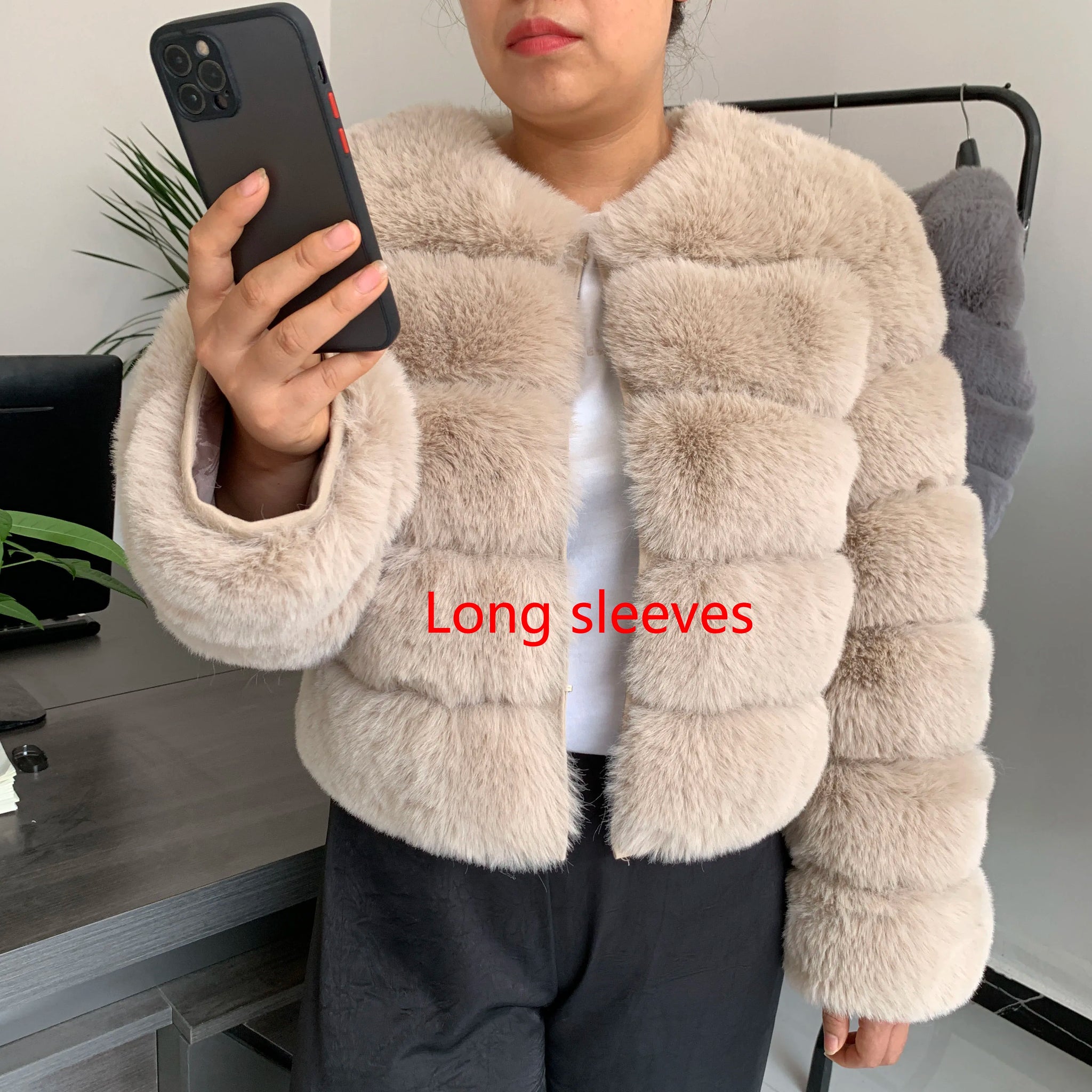 Elegant Winter Faux Fox Fur Crop Jacket