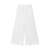 2-Piece Sleeveless V-Neck Trouser Set with Belt – Summer Commuter Wide Leg Suit
