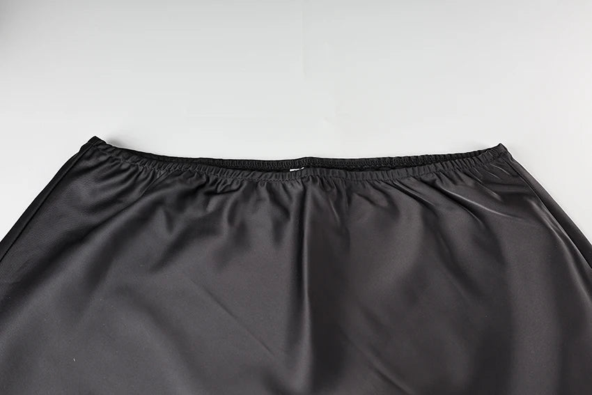 Elegant High-Waist Satin Mini Pencil Skirt