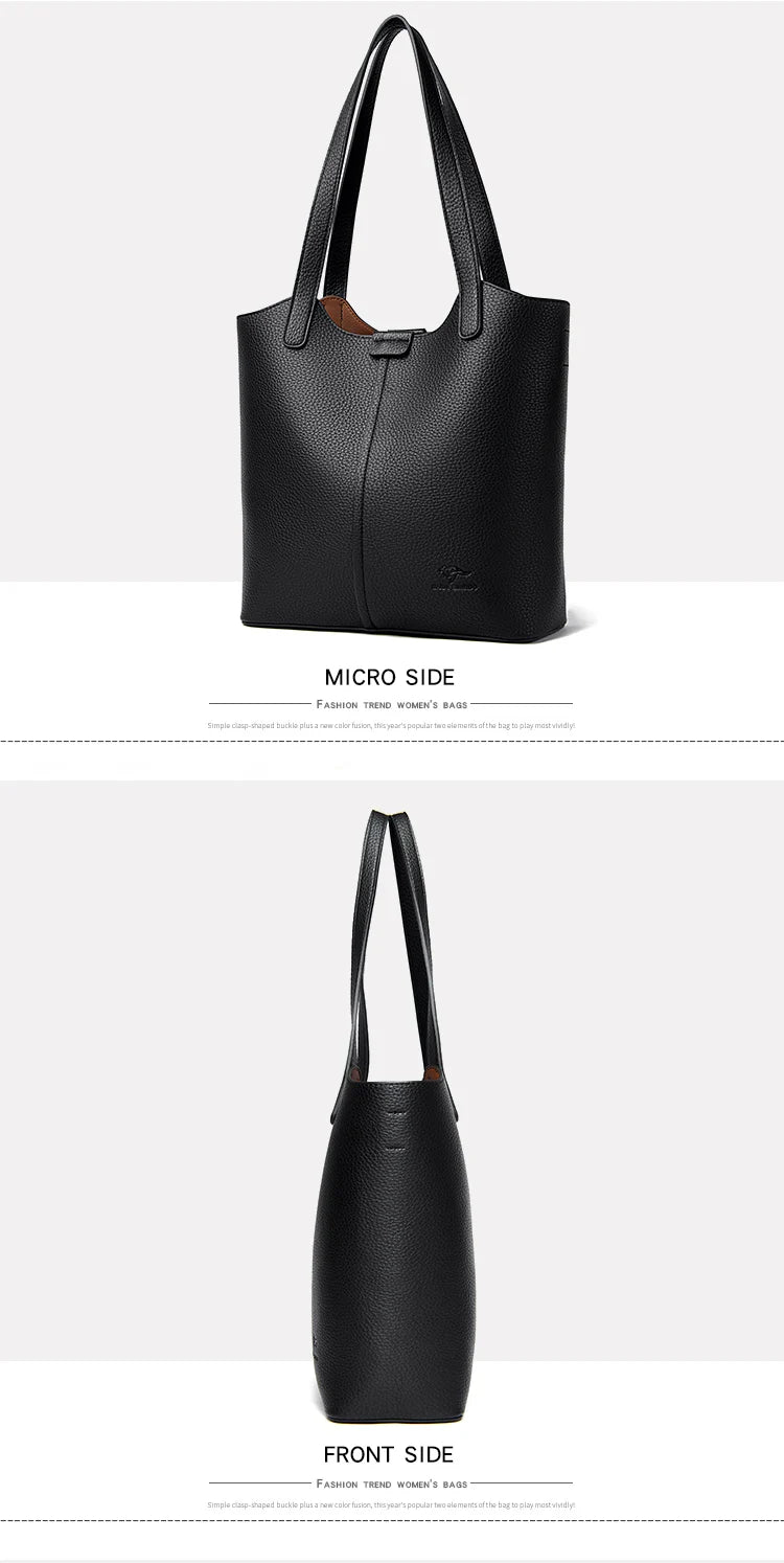 Genuine Brand High End Soft Pu Leather Shoulder Bag For Women Casual Tote Bag Female Purse Simple Design Handbag Commuting Sac