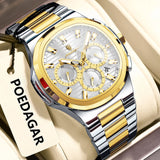 POEDAGAR 834 Men's Luxury Chronograph Watch | Stainless Steel