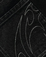 90s Retro Street Embroidery Jeans Male  R&B Solid Color Loose Straight Pants Female Y2K Harajuku Hip Hop  Punk Style  Men Jeans