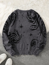Men's Abstract Star Knit Crew Neck Sweater