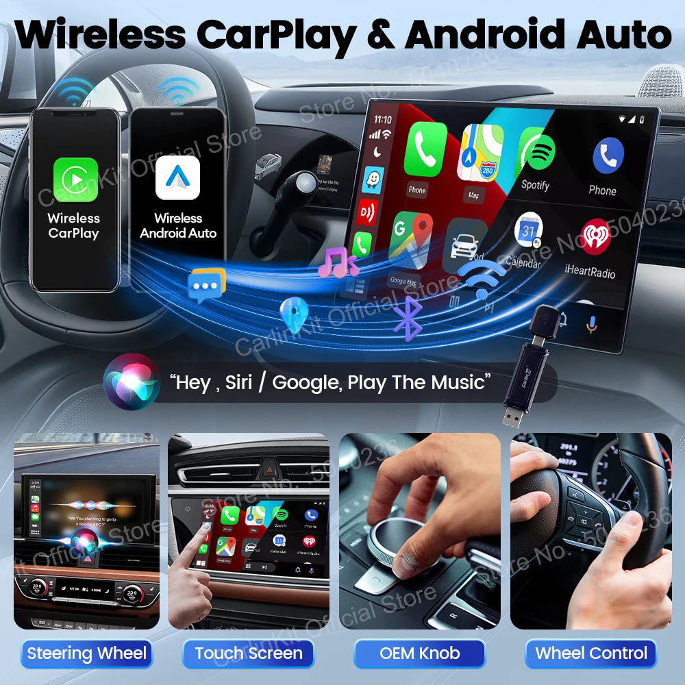 CarlinKit Mini5 Pro Wireless CarPlay & Android Auto Adapter