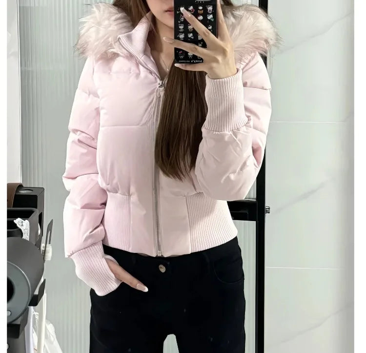 Women's Cropped Hooded Down Jacket