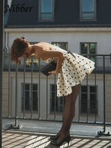 Y2K Polka Dot Mini Dress – Backless Bow Detail Streetwear