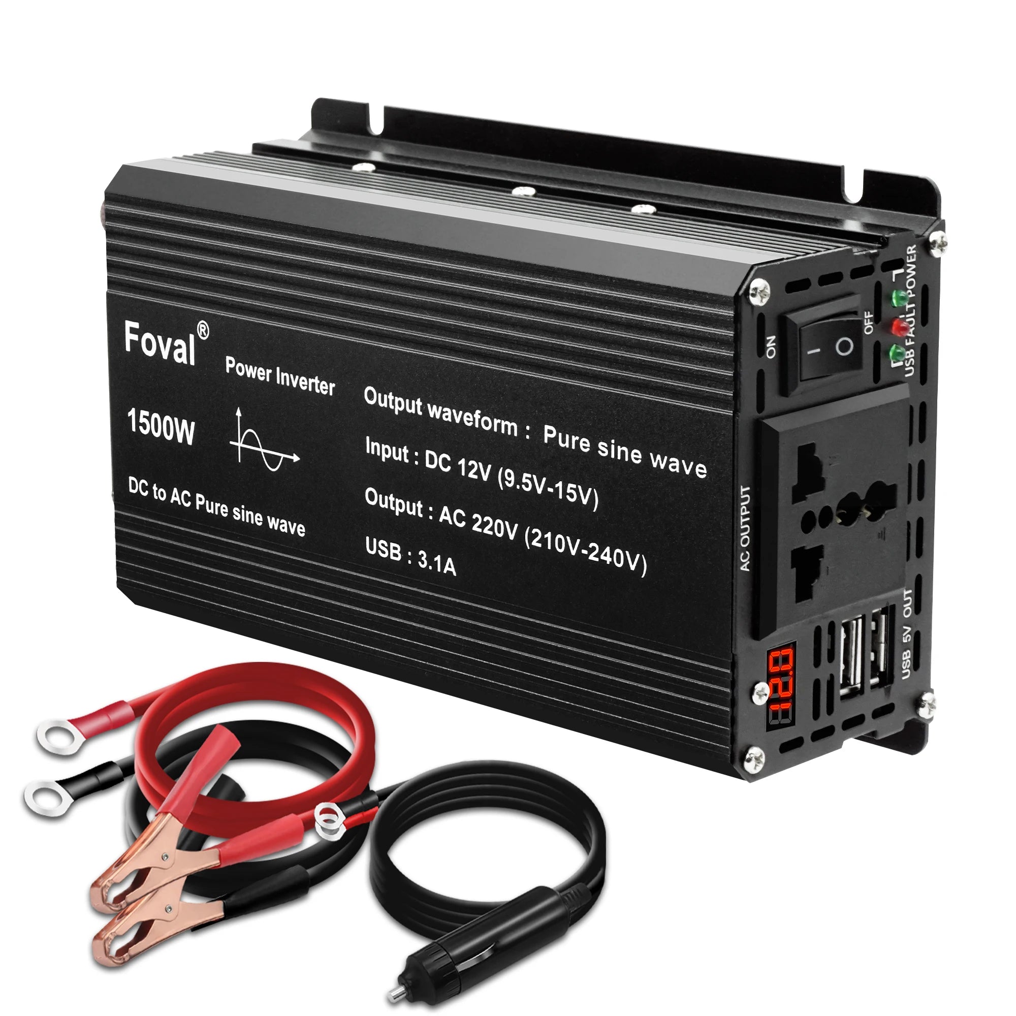 Pure Sine Wave Inverter | DC 12V to AC 220V | 1000W–3000W