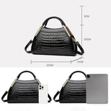 Alligator Patent Leather Shoulder Crossbody Hand Bags for Women Brand Luxury Handbags Women Bags Designer Hobos Two Layers Sac