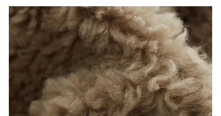Teddy Style 100% Wool Coat~Women's Short Lazy Style Loose Jacket Autumn and Winter New Model 2025 Faux Fur