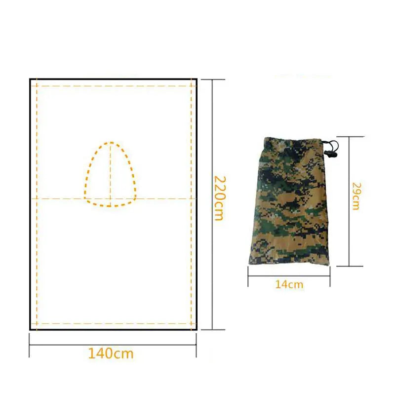 Tactical Camo Raincoat – Packable Waterproof Poncho