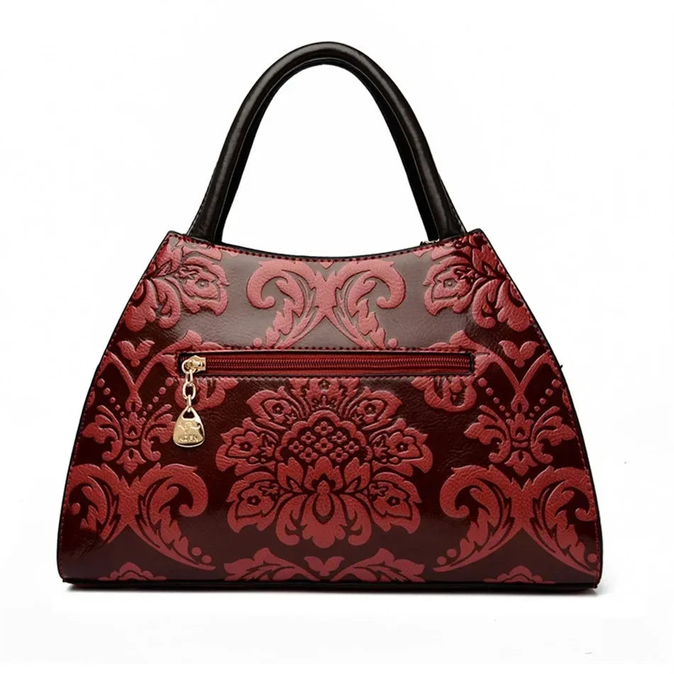 Luxury Handbag Fashion Print Large Capacity Soft Leather Women Shoulder Crossbody Bag Leisure Designer Ladies Purses and Handbag
