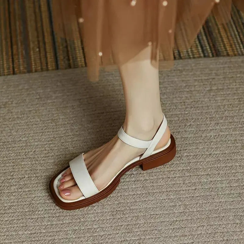 Women's Low-Heel Buckle Strap Sandals