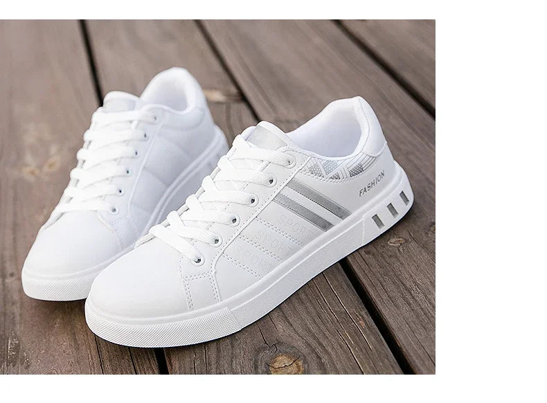 2026 Mens Casual Sneakers New Fashion Lace-up White Shoes Student Comfort Sports Plus Size Vulcanized Shoes Zapatillas De Hombre