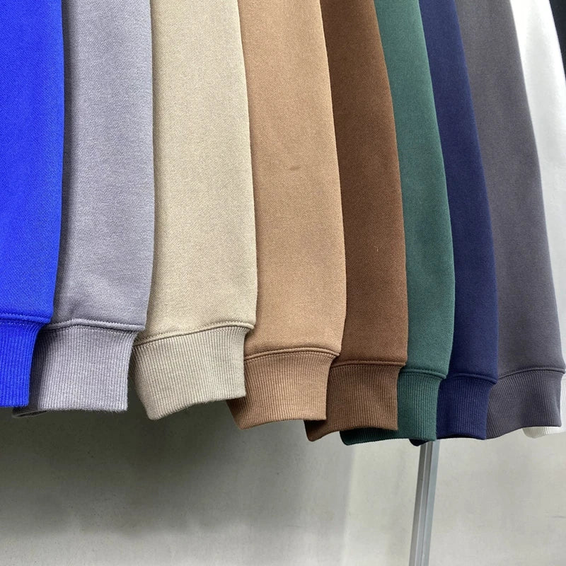 Cotton Baggy Fleece Hoodies for Men Solid Color Plush Pullovers Oversized Hooded Sweatshirt Autumn Winter Thick Clothes Unisex