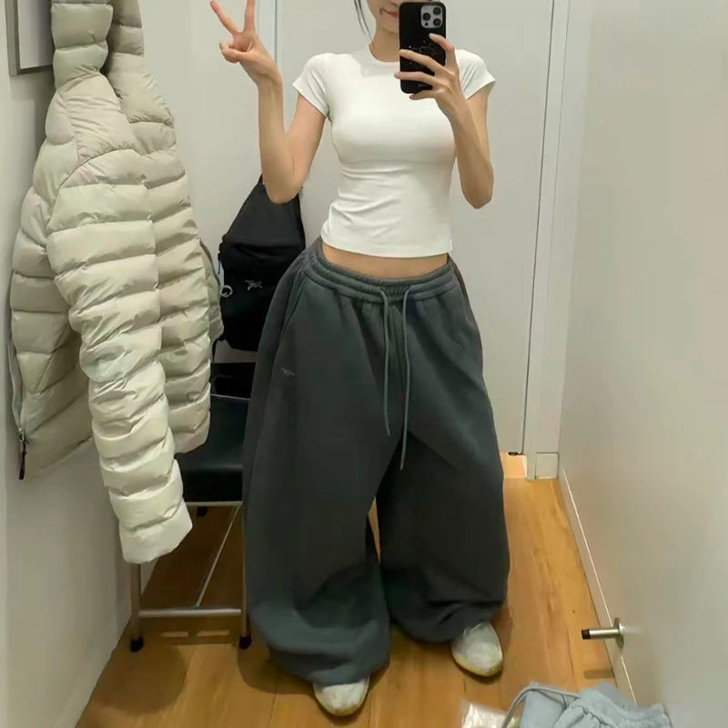 Women's High-Waist Wide-Leg Sweatpants