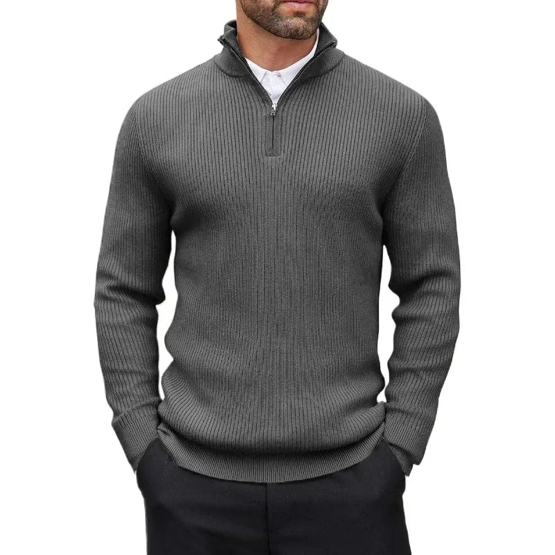 Men's Quarter-Zip Long Sleeve Sweater