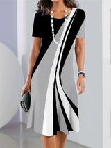 Women’s Striped Short-Sleeve Summer Dress