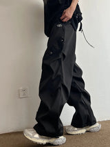 Techwear Parachute Cargo Pants - Men's Hip Hop Wide Leg Streetwear