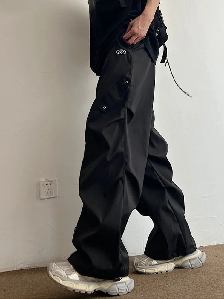 Techwear Parachute Cargo Pants - Men's Hip Hop Wide Leg Streetwear