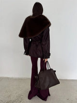 Elegant Fur & Feather 2-Piece Maxi Set