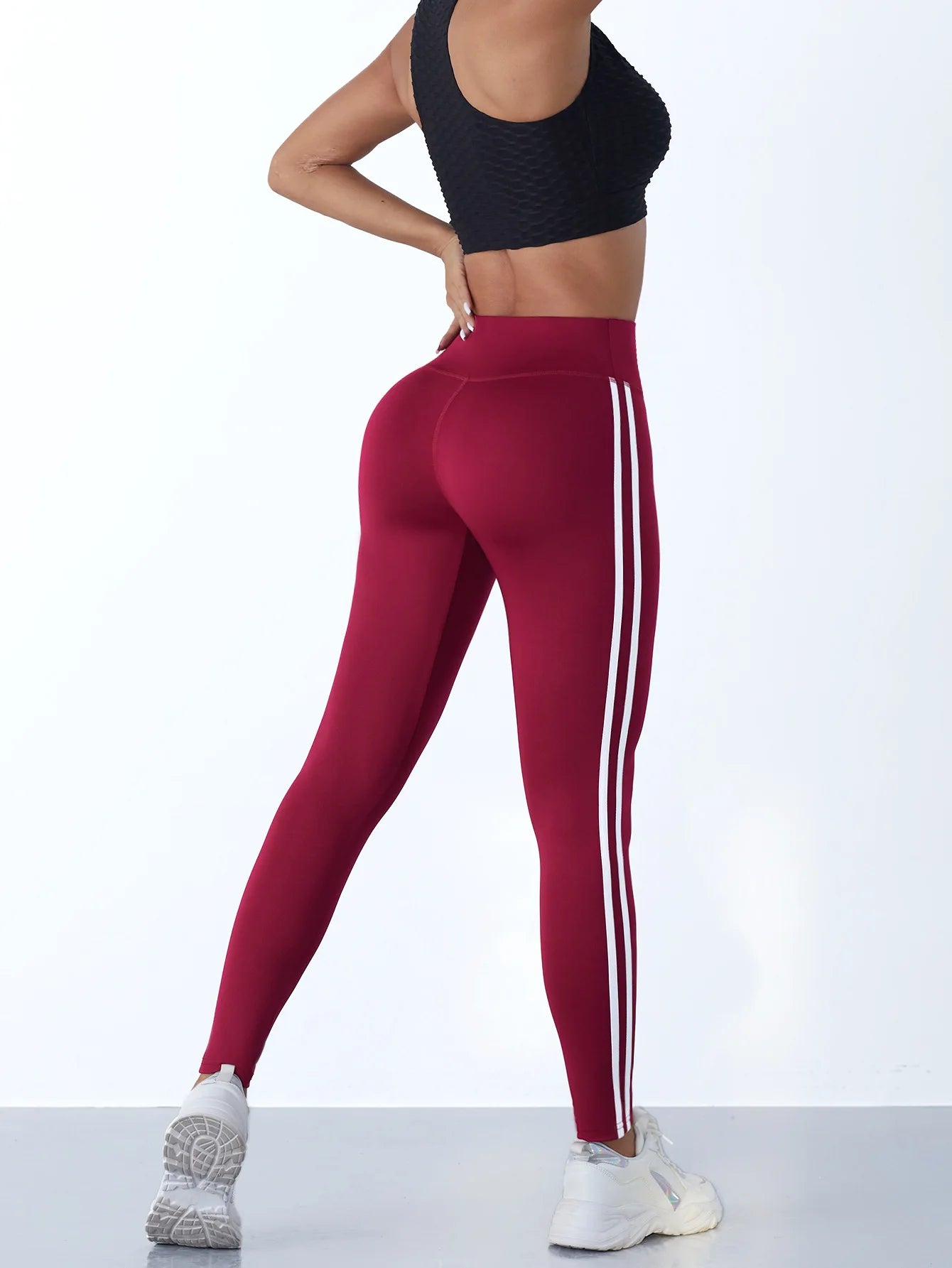 High-Waist Side Stripe Performance Leggings