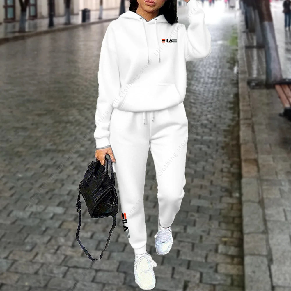 Women's Tracksuit Hoodies Trousers 2PCS Suit Winter Sports Jogging Outfits Fashion Street Designer Clothes for Women Pants Set