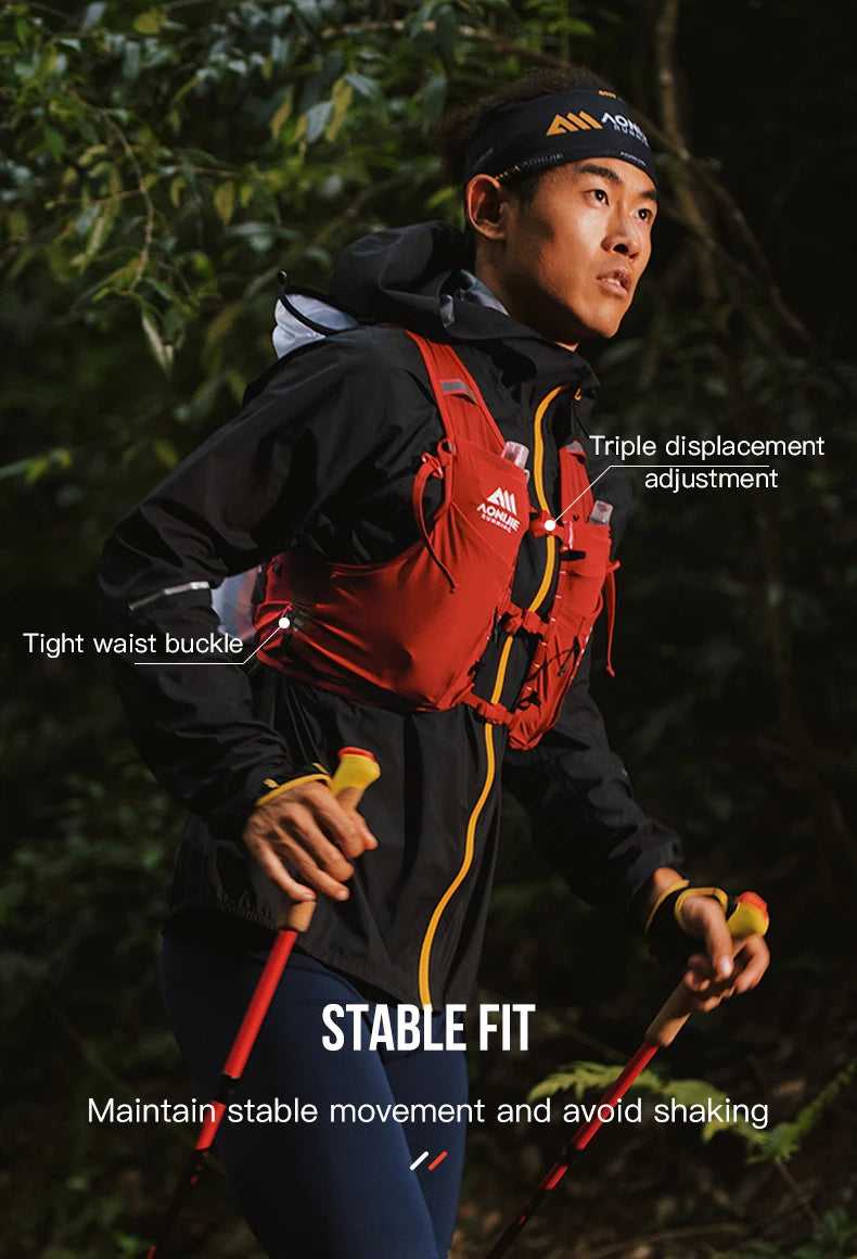 AONIJIE C9116 Unisex 10L Sports Running Backpack Lightweight Off-Road Hydration Pack for Hiking Off-road Cycling Race Marath