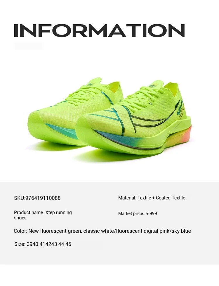 Xtep 160X 6.0 Running Shoes For Men Summer Multi-scene Carbon Plate Running Shoes Breathable Racing Sports Shoes 976419110088