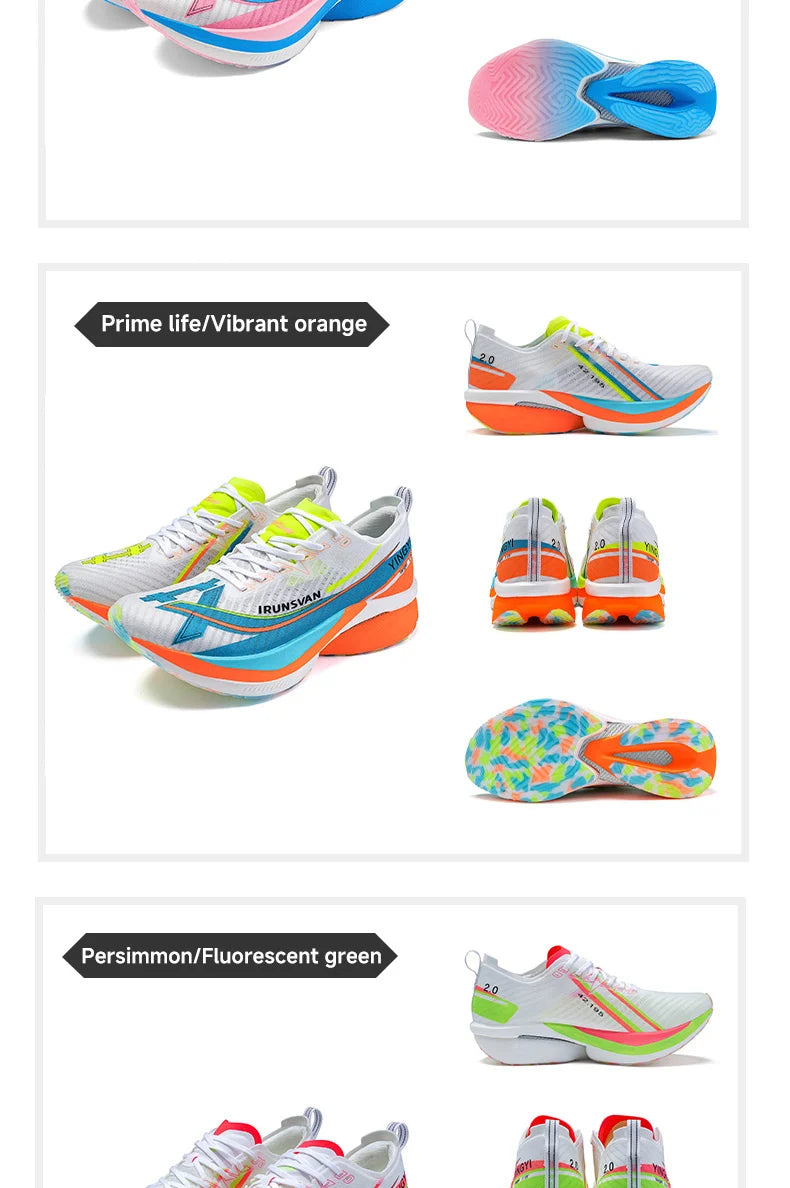 IRUNSVAN Shadow Wing 2.0 Carbon Plate Professional Marathon Running Shoes Men Lightweight Cushioning Training Outdoor Sneakers