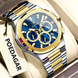 POEDAGAR 834 Men's Luxury Chronograph Watch | Stainless Steel