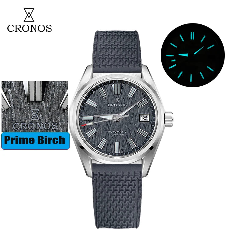 Cronos New 39mm Texture Luxury Men Business Dress Watches SW200 Automatic Mechanical Waterproof 100m L6037M
