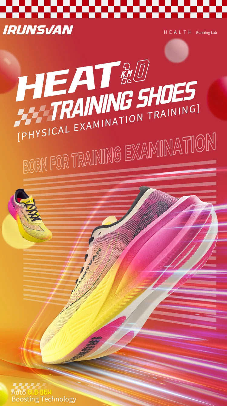 IRUNSVAN HEAT 1.0 Marathon Running Racing Shoes  Professional Shock-relief Ultra-light Rebound Sneakers High Quality Shoes