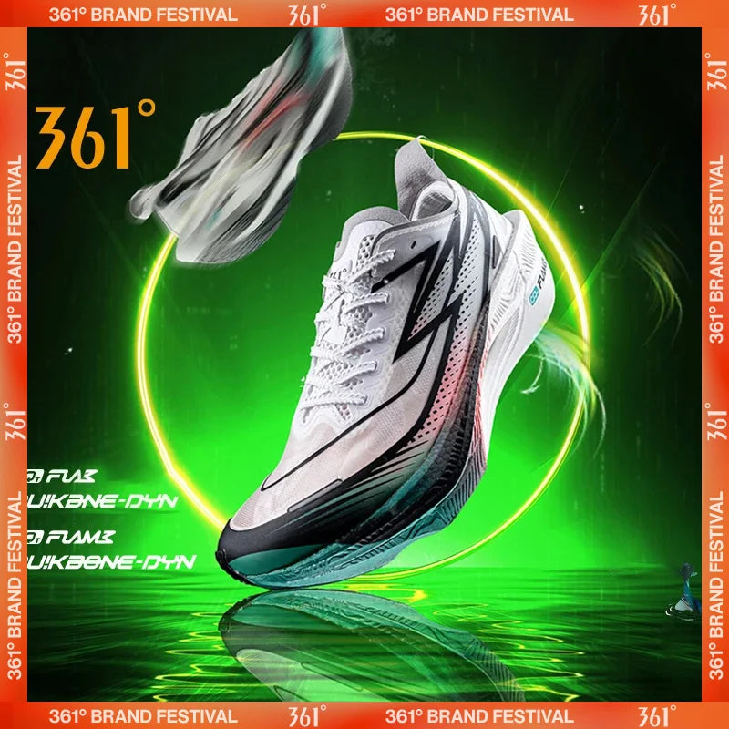 361 Degrees Flame 3.5 Men Running Shoes Carbon Plate Racing Marathon Professional Cushioning Anti-slip Male Sneaker 672512215F