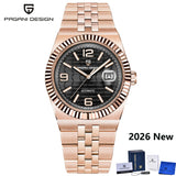 PAGANI DESIGN 2026 New Men's Watches Rose Gold Luxury Automatic Watch For Men MIYOTA 8215 Mechanical Wristwatch Sapphire crystal