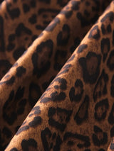 Leopard Print Suede Maxi Skirt – Women's Autumn Winter