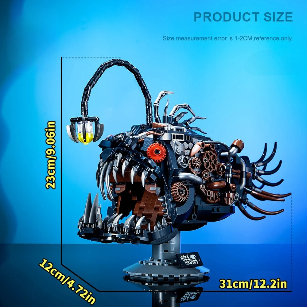 1038Pcs MOC Mechanical Lantern Fish Building Blocks for Children, In Stock, MOC Assembling Model Bricks  Toys,Kid Christmas Gift