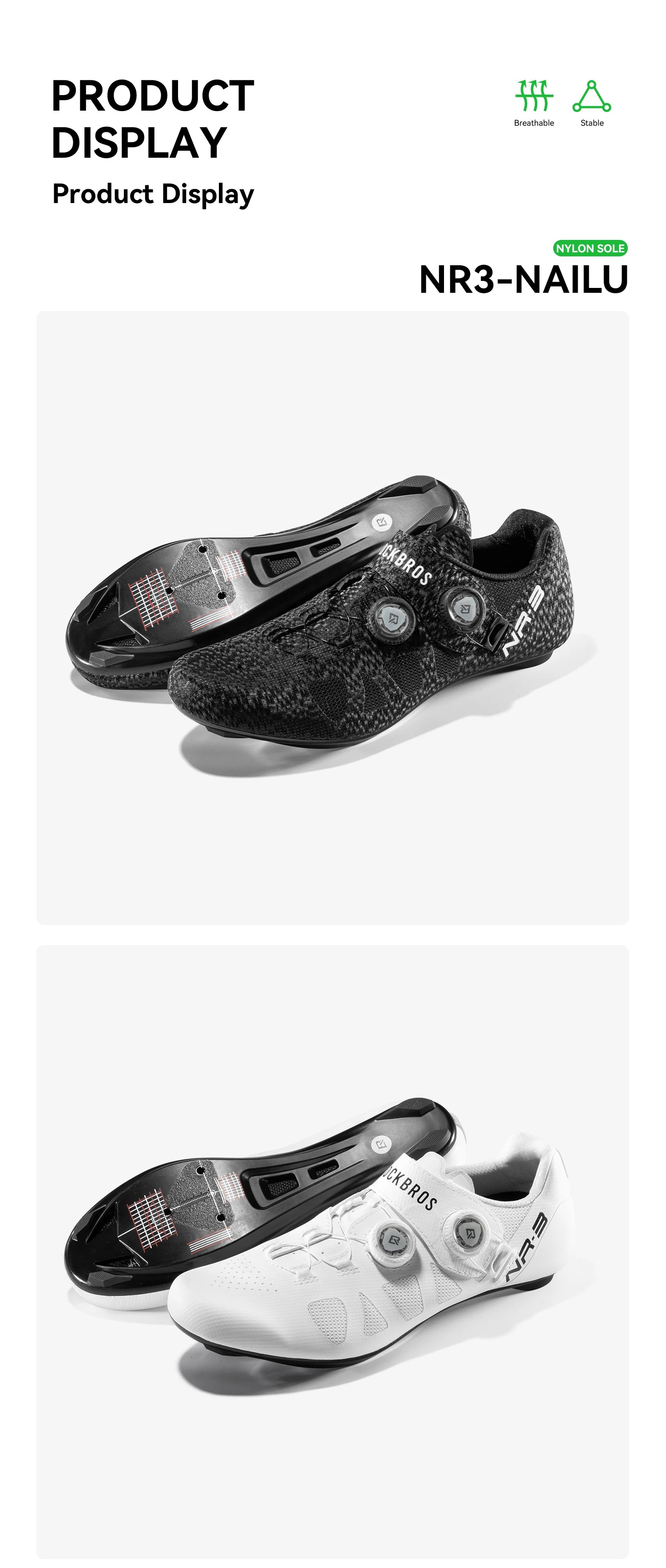 ROCKBROS Professional Cycling Shoes Knob Buckle Fastening Road Bike Self-Locking Shoes Bicycle SPD Cleats Shoes Cycling Footwear