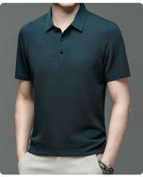 Men's Ice Silk Polo Shirt – Breathable Smart Casual Tee