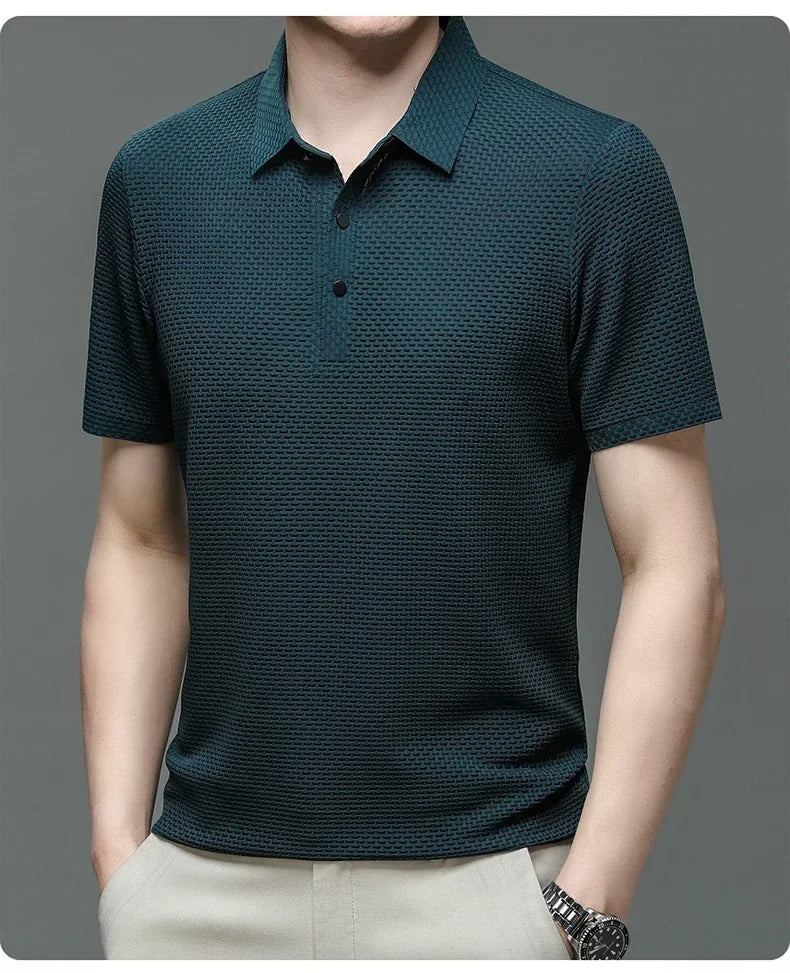 Men's Ice Silk Polo Shirt – Breathable Smart Casual Tee
